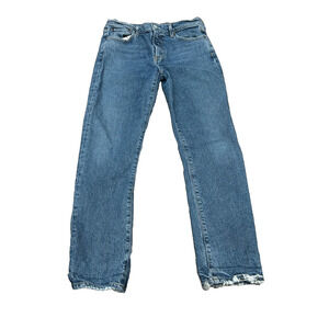 Agolde Womens‎ Blue Toni Mid Rise Distressed Hem Denim Straight Jeans Size 28
